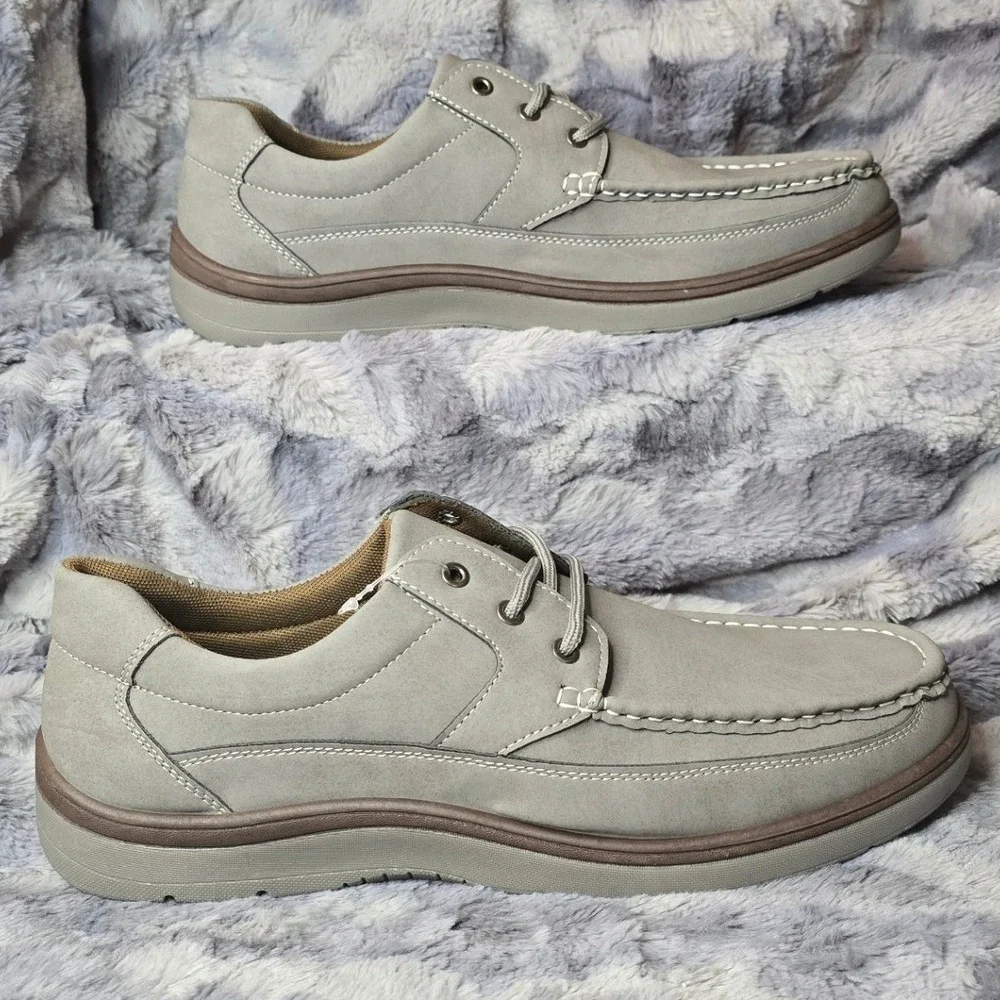 NWT Aston Marc Newport Mens Grey‎ Boat Shoes Moccasins Size 13